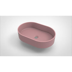 Arcqua Case waskom - 55x36cm - Ovaal - Cast marble Roze Mat