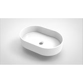 Arcqua Case waskom - 40x28cm - Ovaal - Cast marble Wit Mat