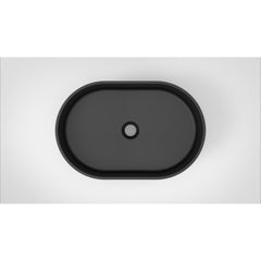 Arcqua Case waskom - 55x36cm - Ovaal - Cast marble Zwart Mat