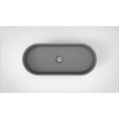 Arcqua Case waskom - 60x26cm - Ovaal - Cast marble Grijs Mat