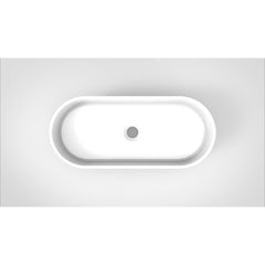 Arcqua Case waskom - 60x26cm - Ovaal - Cast marble Wit Glans