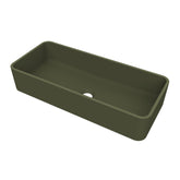 Arcqua Case waskom - 60x26cm - Rechthoek - Cast marble Mat groen