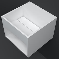 Arcqua Crosstone Raf fontein 32x32x25cm solid surface mat wit