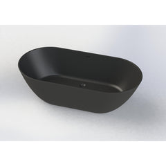 Arcqua Cusco vrijstaand ligbad 155x75x55cm cast marble Mat Zwart