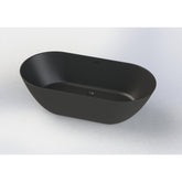 Arcqua Cusco vrijstaand ligbad 175x85x55cm cast marble Mat Zwart