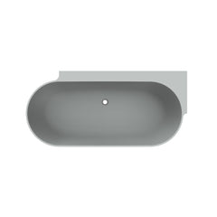Arcqua Havana Halfvrijstaand Bad - 170x80cm - rechts - mat grijs