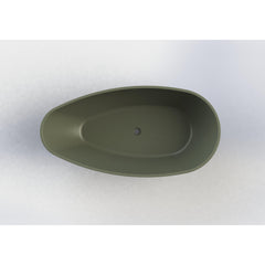 Arcqua Lima vrijstaand bad 170x86x54cm cast marble mat groen