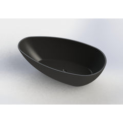 Arcqua Lima vrijstaand bad 170x86x54cm cast marble mat zwart