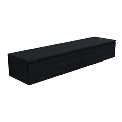Arcqua Living Onderkast - 180x46x30cm - 2 lades - greeploos - gemelamineerd spaanplaat - oak black