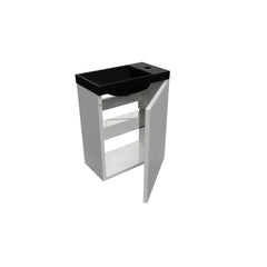 Arcqua Luna Fountain Set 54.3x39.7x21.8cm Gloss White with marble basin without overflow matt black