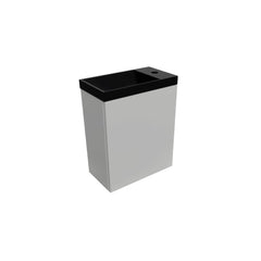Arcqua Luna Fountain Set 54.3x39.7x21.8cm Gloss White with marble basin without overflow matt black