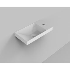 Arcqua Marble fontein voor frame 40x22cm met overloop cast marble wit mat