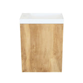 Arcqua Marble Fonteinset - 40x22x54.5cm - fontein glans wit - met overloop - oak natural