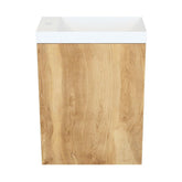 Arcqua Marble Fonteinset - 40x22x54.5cm - fontein mat wit - zonder overloop - oak natural