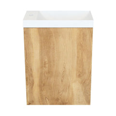 Arcqua Marble Fonteinset - 40x22x54.5cm - fontein glans wit - zonder overloop - oak natural