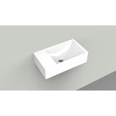 Arcqua Marble Free fontein - 40x22x12cm - zonder kraangat - wasbak rechts - mat wit