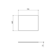 Arcqua Marble Topdeck - 70,5x46x15cm - gegoten marmer - mat wit