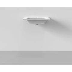 Arcqua Pakaru wastafel 61x46cm met overloopgat 1 kraangat 1 spoelbak keramiek hoogglans wit