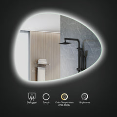 Arcqua Rocker Spiegel - 80x55cm - organisch - LED-achtergrondverlichting