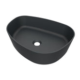 Arcqua Rocker waskom - 50x37x13cm - opbouw - rechts - organisch - cast marble antraciet mat