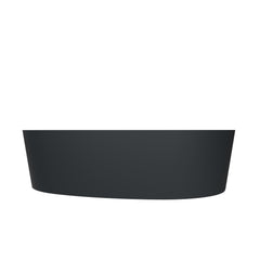 Arcqua Rocker waskom - 50x37x13cm - opbouw - rechts - organisch - cast marble antraciet mat