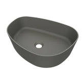 Arcqua Rocker waskom - 50x37x13cm - opbouw - rechts - organisch - cast marble beton mat