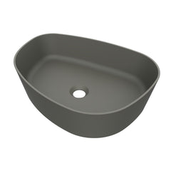 Arcqua Rocker waskom - 50x37x13cm - opbouw - rechts - organisch - cast marble beton mat