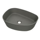 Arcqua Rocker Waskom - opbouw - organisch - links - 50x37cm - mat beton