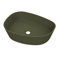 Arcqua Rocker Waskom - opbouw - organisch - links - 50x37cm - mat groen