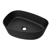 Arcqua Rocker Waskom - opbouw - organisch - links - 50x37cm - mat zwart