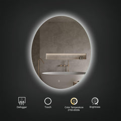 Arcqua Ronde Spiegel - rond - 100cm - spiegelverwarming - LED-achtergrondverlichting