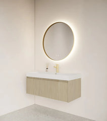 Gliss Design Athena ronde spiegel met rand - met verlichting en verwarming