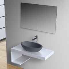 StoneArt Wastafel LC153 - grijs mat - 60x35 cm