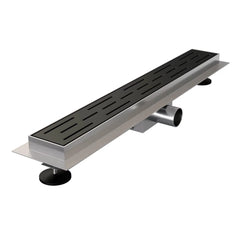 BRAUER Douchegoot met standaard rooster en flens 7 x 50 zwart