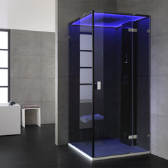 AWT Dampfdusche LD108F15 schwarz 90x90 rechts