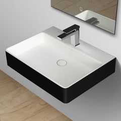 StoneArt Wastafel LP6206 zwart-wit 60x46 mat