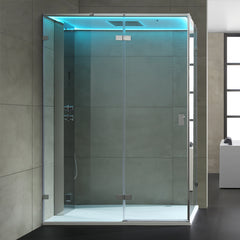 AWT Dampfdusche LD111F15 silber 150x90 links