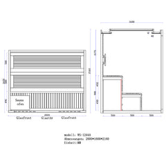 AWT Sauna E1244A red cedar 200x160 9kW Kivi