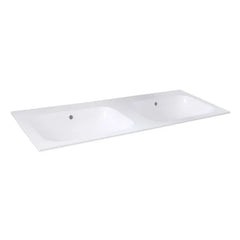 Best Design Bora dubbele wastafel zonder kraangaten polybeton wit