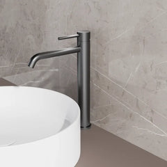 Best Design High End Moya verhoogde wastafelkraan gunmetal