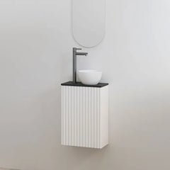 Best Design Mali ribbed toilet vanity unit matte white with matte black counterto