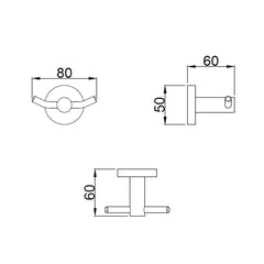 Best Design Platto Ore dubbele haak RVS