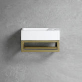 Best Design R-Line Nancy basin 36cm gloss white with gold passe-partout frame