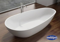 Best Design Solid Pure Freestanding Bathtub 180x90x58cm Matte White
