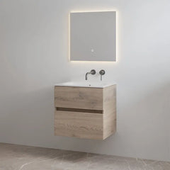 Best Design Splash Bathroom Vanity Unit 60cm without Tap Hole Light Oak