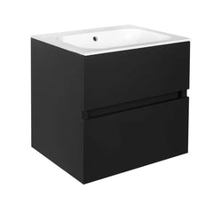 Best Design Splash wastafelonderkast greeploos 2 lades zwart mat 60cm