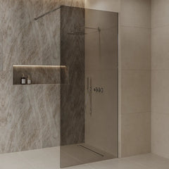 Best Design Dalis walk-in shower 120cm chrome with mocha glass