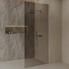 Best Design Dalis walk-in shower 80cm Stainless steel with mocha glass