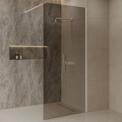 Best Design Dalis walk-in shower 100cm white with mocha glass