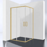 Best Design Hulmer Shower Cabin with Sliding Doors 120x90x210cm Brushed Brass